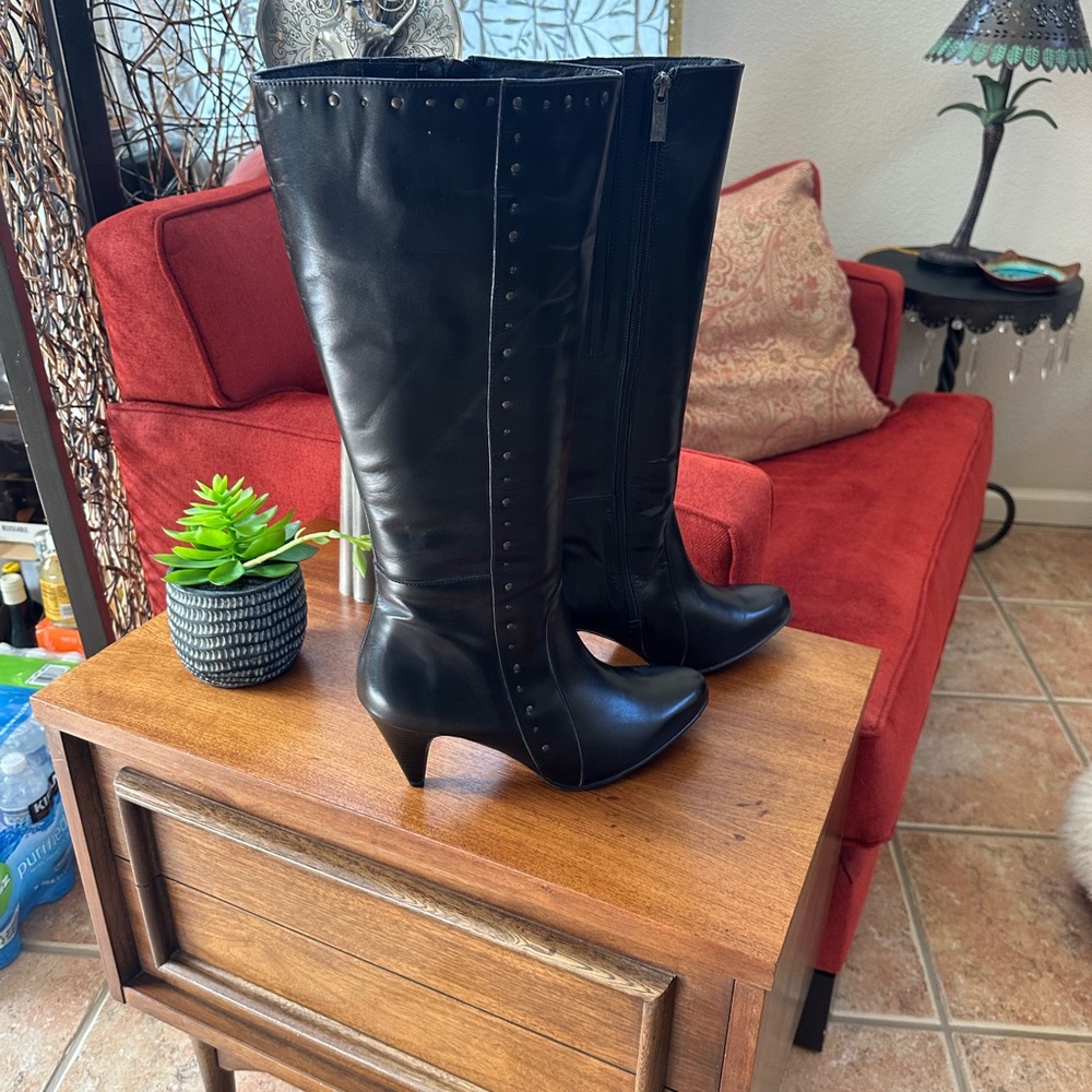Duo Ted& Muffy Wide Calf Leather Boots 41 NWOT